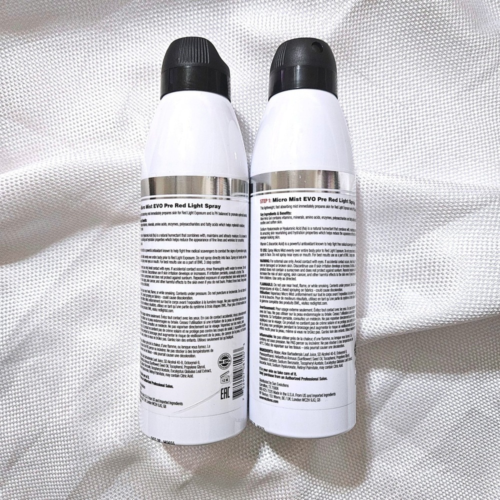Lot of 2 RedLight-ST Micro Mist EVO Pre Red Light Spray 6oz Face & Body Step 1 - Picture 2 of 2